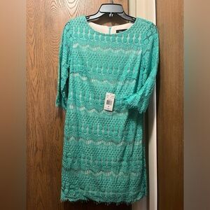 women’s classy blue lace dress